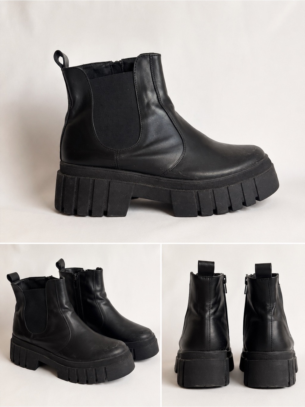 Black Chunky Chelsea Boot - Women's Platform Ankle Boot